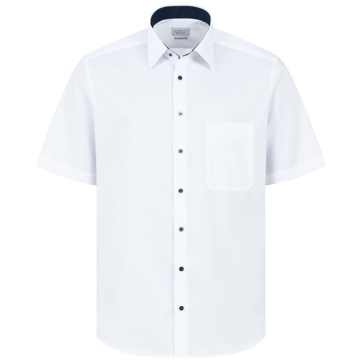 ETERNA Herren Businesshemd Kurzarm Comfort FIT | Uni | Bügelfrei | Kent Kragen 40 Weiss(-00-), 40 We