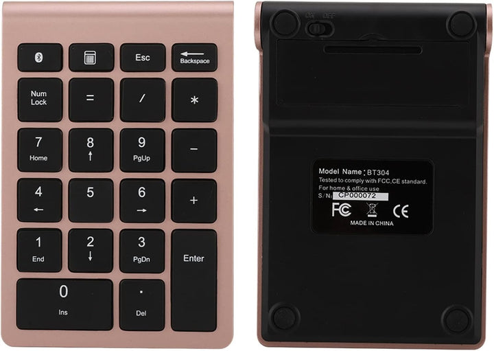 Dioche Ziffernblock für Laptop, Kabelloser Nummernblock für Air mit C-Typ-Adapter, Abs Bt304, 22 Tas