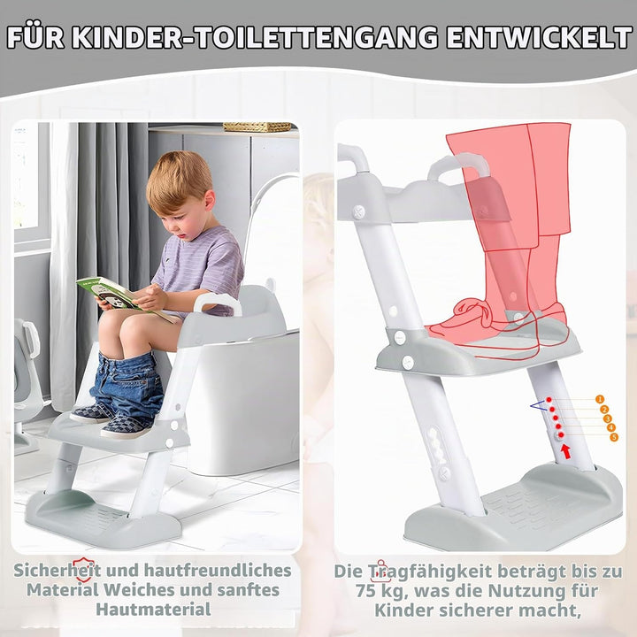 Toilettensitz Kinder Kinder WC,Toilettenaufsatz Kinder, Toilettensitz Toilettentrainer mit Treppe,Ve