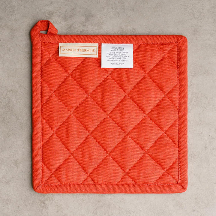 Maison d' Hermine Topflappen 100% Baumwolle hitzebeständig Set mit 2 Topflappen (20cm x 20cm) Hot Pa