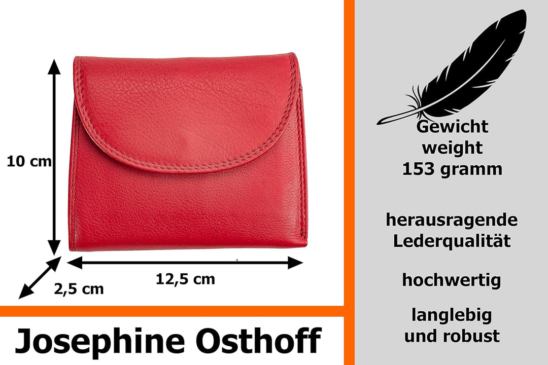 Josephine Osthoff Geldbörse Damen Leder Gross Portemonnaie KleinGeldbörse Herren Kreditkartenetui Mü