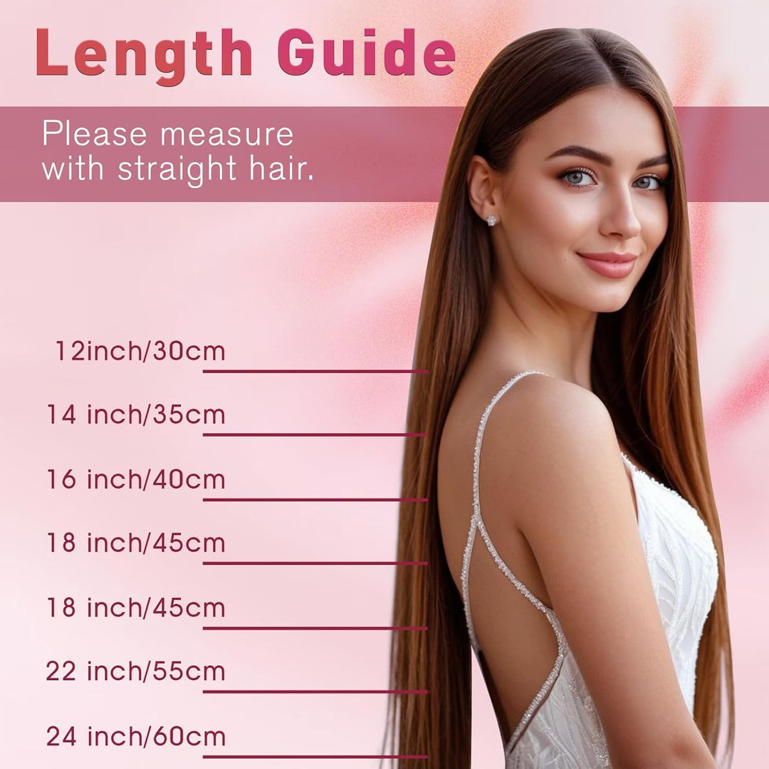 Vivien Clip Extensions Echthaar Dunkelbraun Balayage Hellbraun 45cm Natürlich Echthaar Clip in Exten