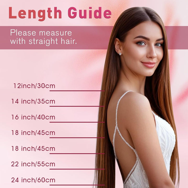 Vivien Clip Extensions Echthaar Dunkelbraun Balayage Hellbraun 45cm Natürlich Echthaar Clip in Exten