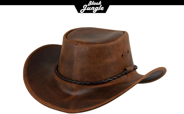 Black Jungle Kimbolton Lederhut, Westernhut, Australienhut, Cowboyhut M Ocker, M Ocker