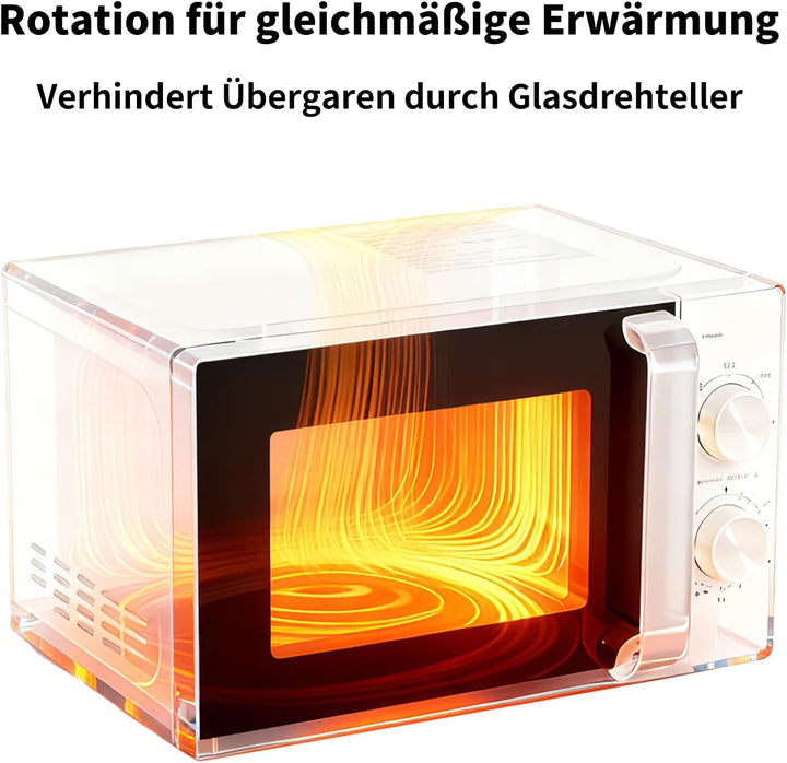 Smad Solo-Mikrowelle 20L, 700W, Mikrowelle Klein, 5 Leistungsstufen, Auftaufunktion nach Zeit/Gewich