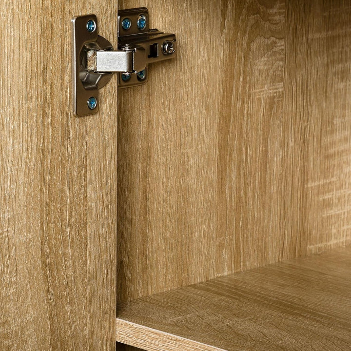 CARO-Möbel Sideboard Estelle Mehrzweckschrank, Sonoma Eiche mit 3 Türen und 1 Schublade, 88 cm breit