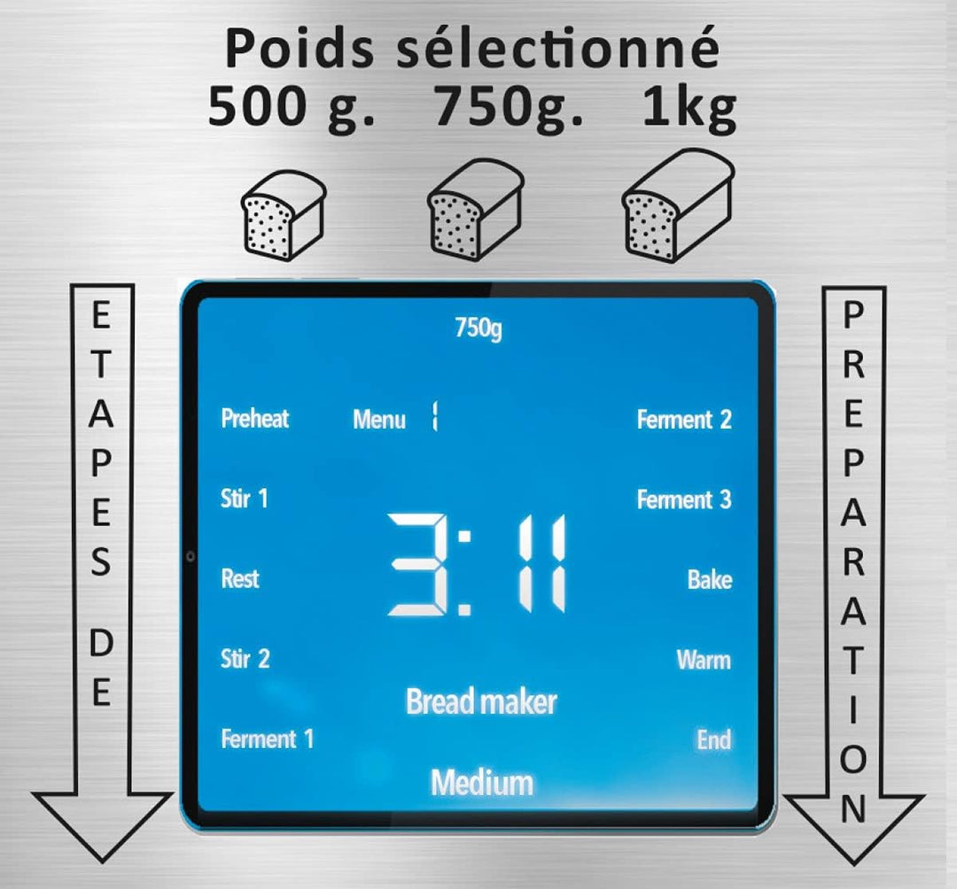 Little Balance 8398 Easy Bread, Brotmaschine, Baguettes, 19 Programme, glutenfrei, Startzeitvorwahl,