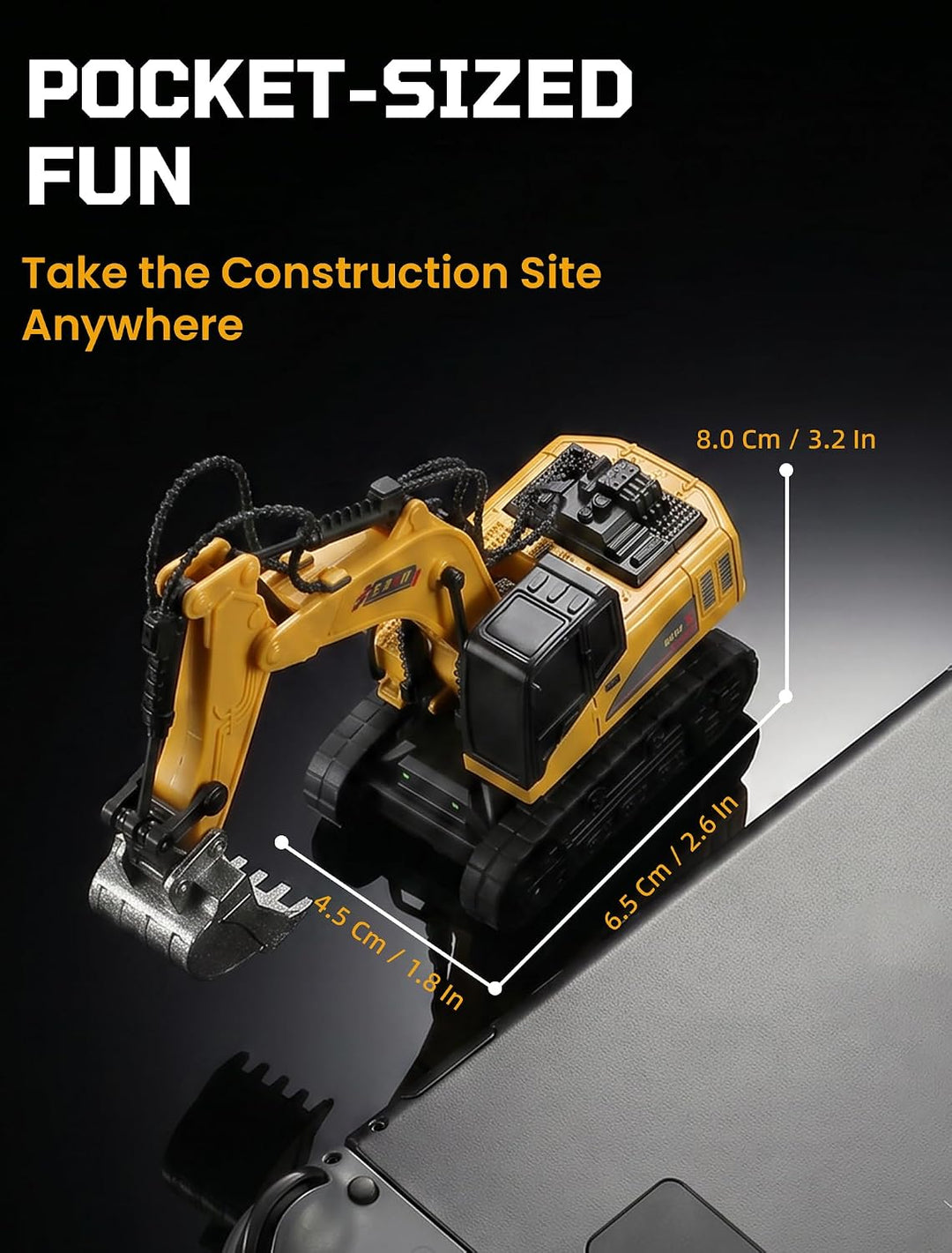 10-Kanal Mini RC Bagger, Ferngesteuerter Bagger für Erwachsene, Metallschaufel aus Legierung, Type-C