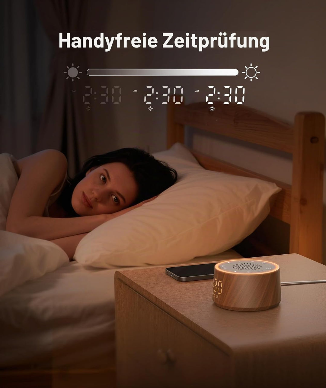 Dreamegg White Noise Machine Baby mit Wecker - Weisses Rauschen Baby mit 25 Beruhigende Klänge, 10 L