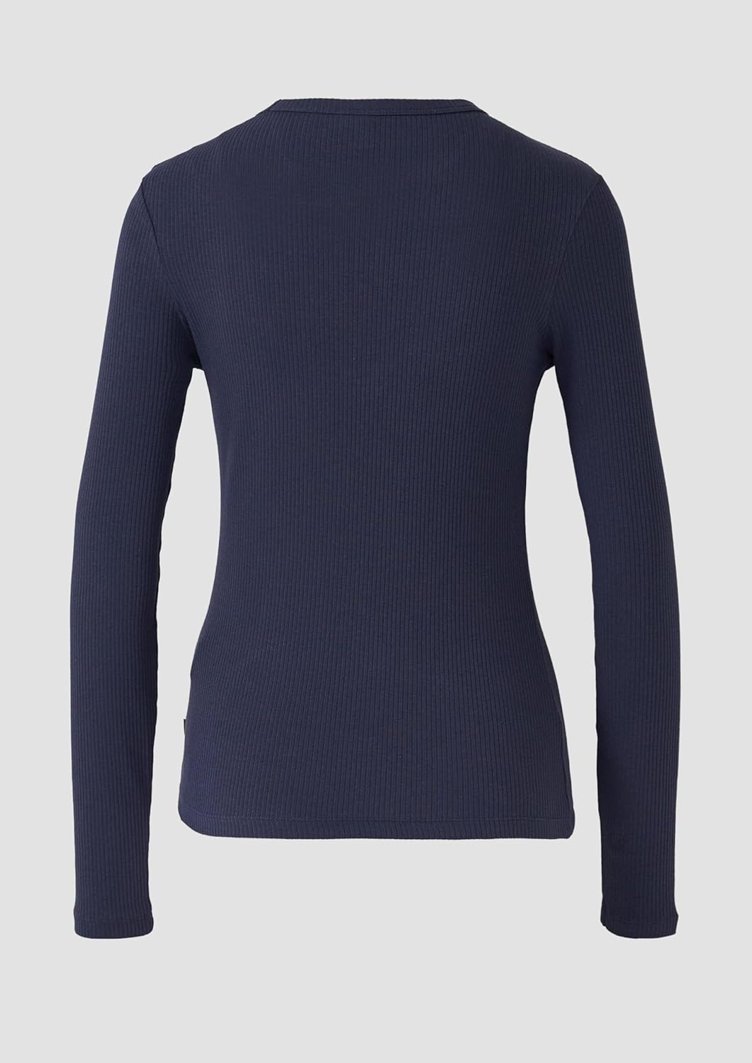 QS Geripptes Longsleeve XS 5832_tiefblau, XS 5832_tiefblau