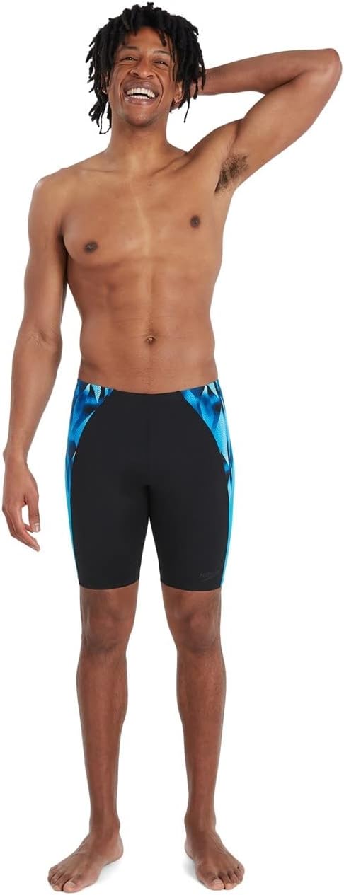 Speedo Men's Swimsuit Jammer Endurance+ Splice Team Colors Jammer 22 Schwarz/Blau, 22 Schwarz/Blau