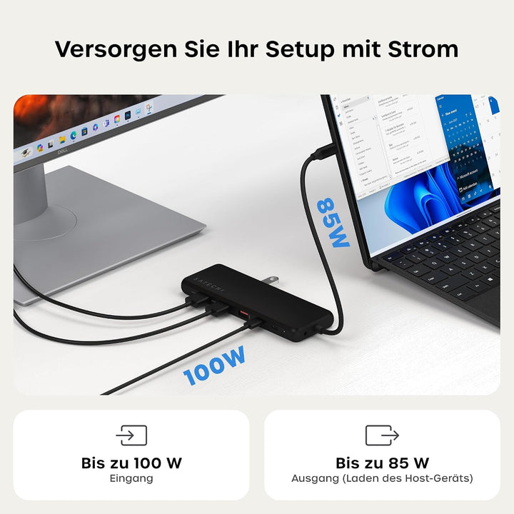 SATECHI 13-in-1 USB-C Multiport-Adapter, 3 Displays, Dual 4K HDMI