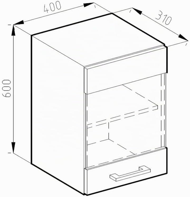 Vicco Küchenschrank Glas R-Line, Anthrazit Landhaus/Weiss, 40 cm Anthrazit Landhaus Hängeglasschrank