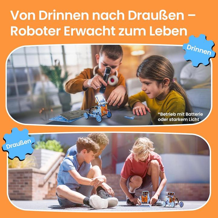 Sillbird Solar Roboter Kinder Spielzeug ab 8 Jahre, 12-in-1 Solar- und batteriebetriebener Motor mit