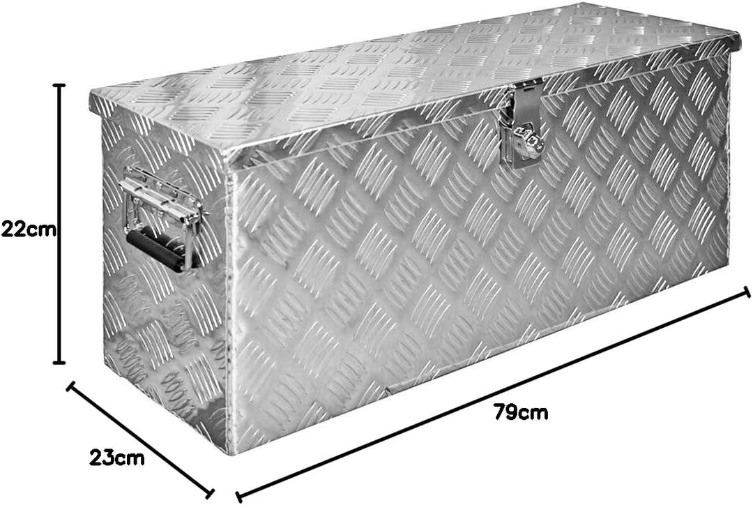 Trucky Truckbox, Deichselbox Aluminium, Anhängerbox 15 Grössen, Werkzeugkiste mit Schloss und Schlüs
