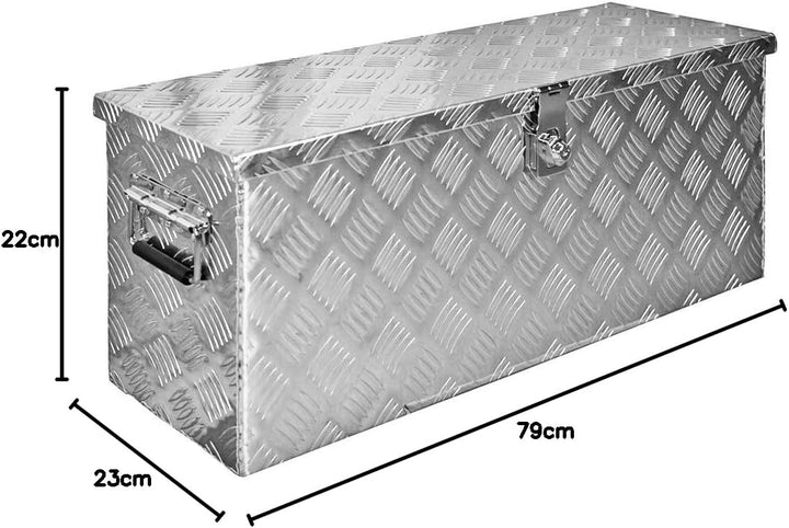 Trucky Truckbox, Deichselbox Aluminium, Anhängerbox 15 Grössen, Werkzeugkiste mit Schloss und Schlüs