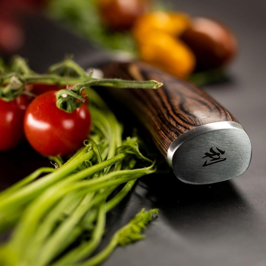 Wakoli EDIB Damast Fleischmesser & Tranchiermesser aus echtem Damaststahl (VG10 Kern) mit 18 cm Klin