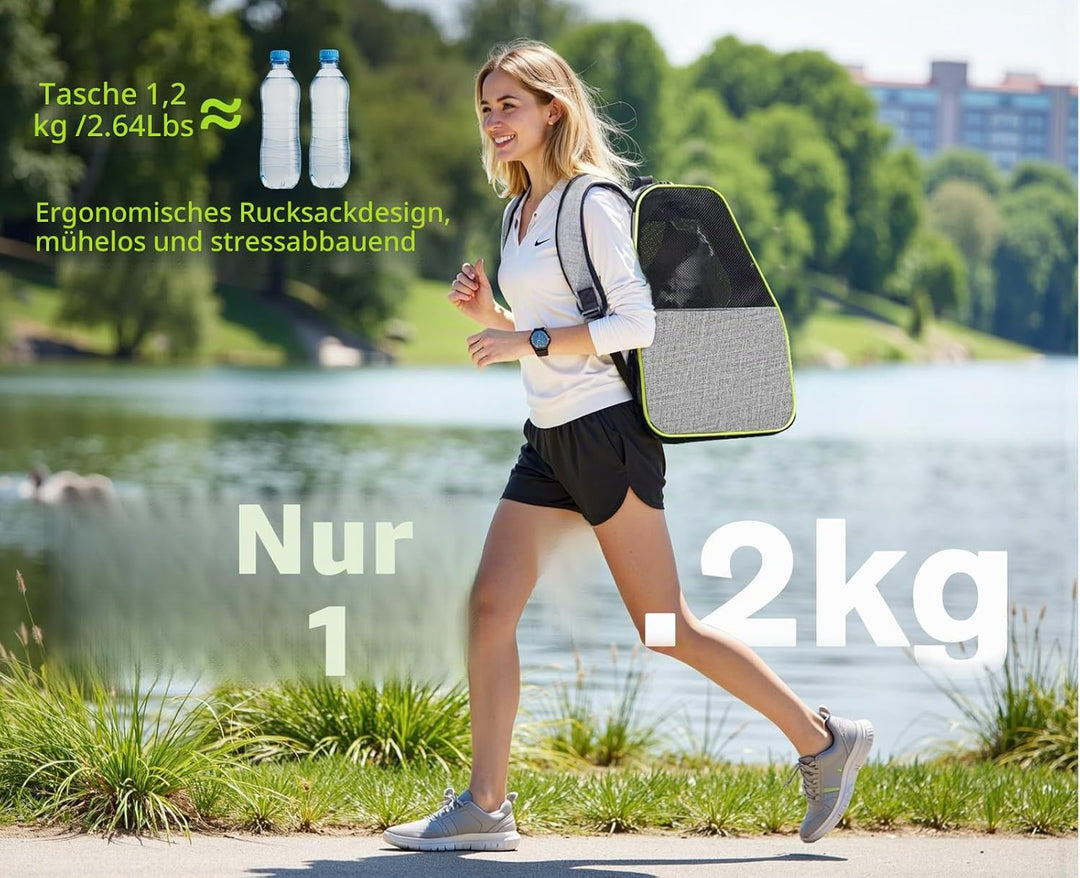 pecute Katzenrucksack Haustier Rucksack mit Netzfenster, Tragbare und Faltbare Katzentasche, Atmungs