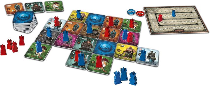 Game Factory 646269 Claim Kingdoms, das grosse Duell um den Thron! Legespiel für 2 Personen, Gesells