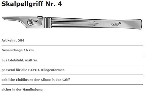 Bayha Bäcker Skalpell Baguette Messer, Teigmesser, Schneidemesser Wechselklingensystem Set Nr. 4 mit