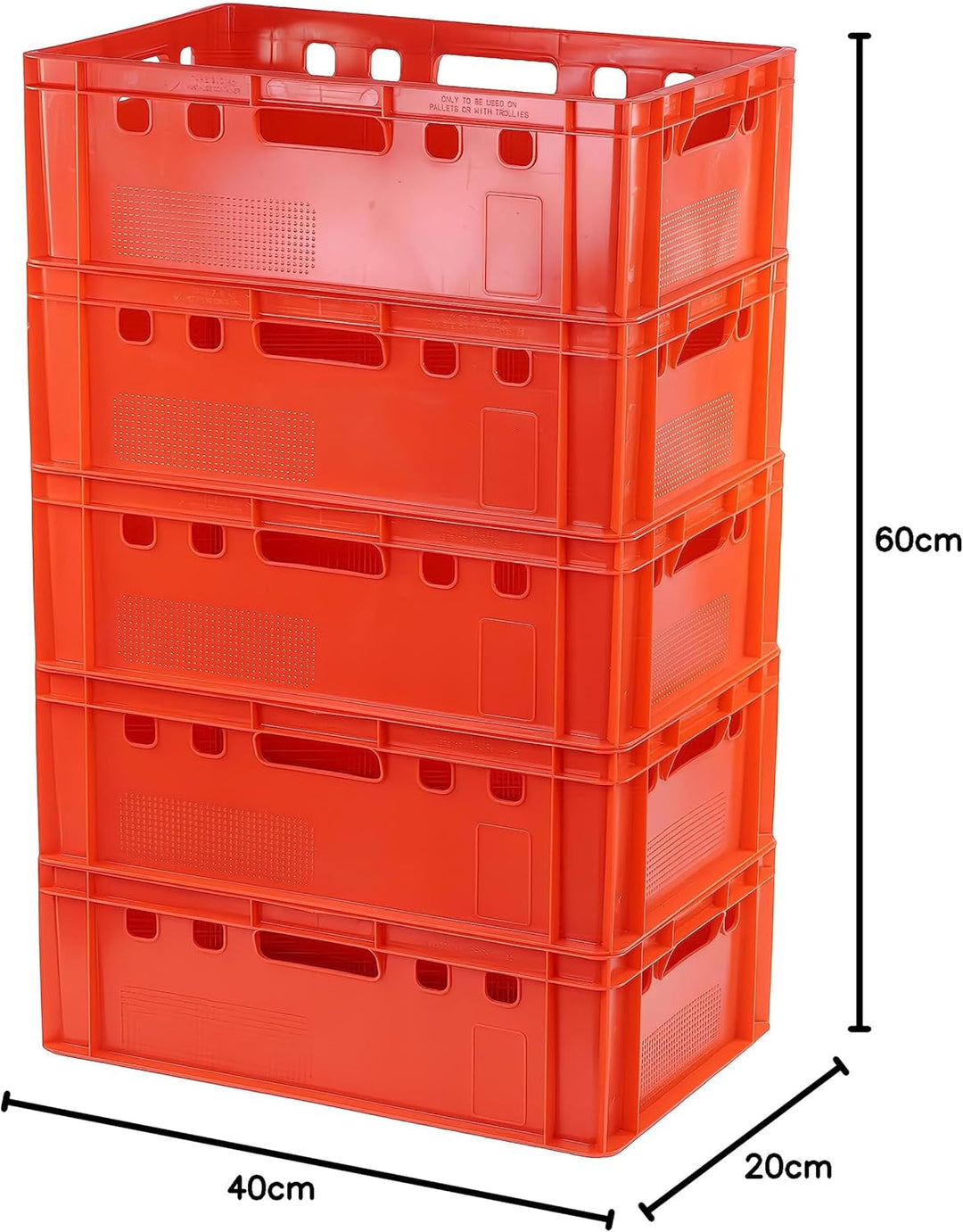 5 Stück E2 Kisten 60x40x20 Fleischkiste Lagerkiste Metzgerkiste in rot