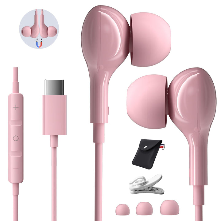 USB C Kopfhörer für iPhone 15 16 17 Pro Max Air Stereo USBC Headset In-Ear Kopfhörer mit Kabel USB C