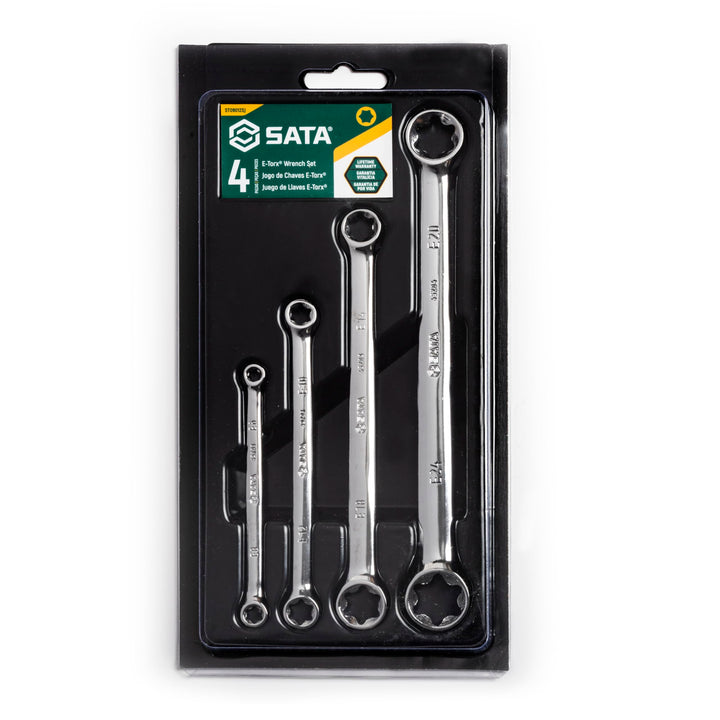 SATA ST09012SJ Doppelringschlüssel, Ringschlüssel, Schraubenschlüssel E-Profil für Aussen-Torx Schra