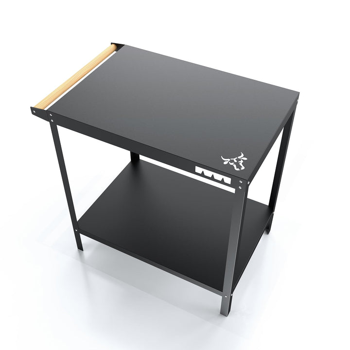 tuning-art GTB | Grilltisch | Beistelltisch | Outdoor | BBQ Servierwagen | 50 x 72 cm Tisch Schwarz,