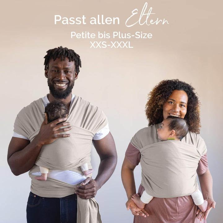 Boba Babytragetuch ab Geburt bis 15 kg - Kuschelweiches & Stützendes Baumwollfrottee, Tragetuch Baby