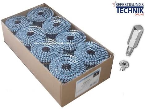 3,5x45mm TX20 verzinkt 16° Nagelschrauben draht für Coilnagler Paslode Bostitch