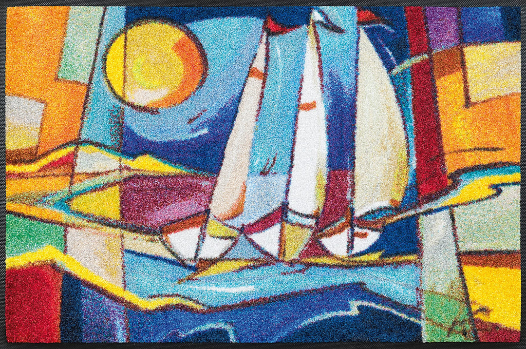 wash+dry Fussmatte, sailing home 50x75 cm, innen und aussen, waschbar, Bunt 50 x 75 cm Bunt, 50 x 75