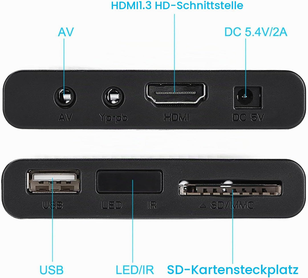 1080P Full HD Box Media Player, 100 Mbit/S Media Player Box, Unterstützung für USB MMC RMVB MP3 AVI