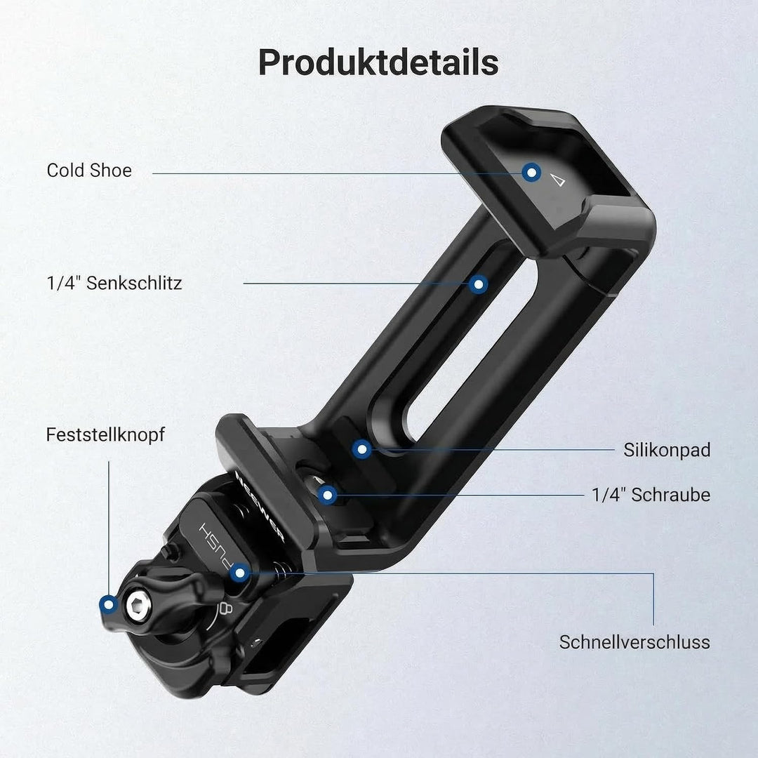 NEEWER Quick Release SSD Halterung für Handykäfig, 55–75mm, PA129, schwarz