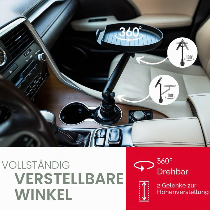 Macally MCUPTRAY, Halterung für Auto-Becherhalter, mit Tablett und Handy-Halterung für iOS und Andro