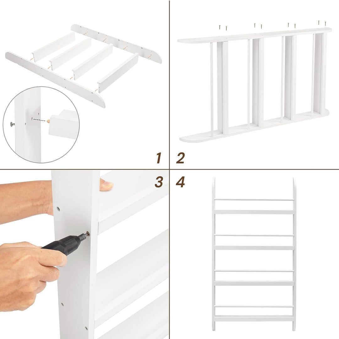 Youyijia Kinderbücherregal, 60 x 117 cm, 4-stufiges Kinderbücherregal, Aufbewahrungsregal für Kinder