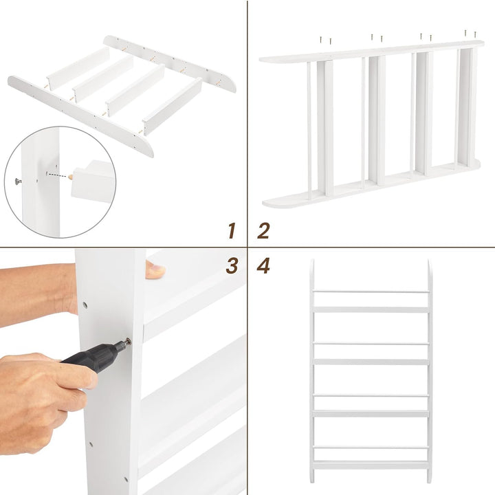 Youyijia Kinderbücherregal, 60 x 117 cm, 4-stufiges Kinderbücherregal, Aufbewahrungsregal für Kinder