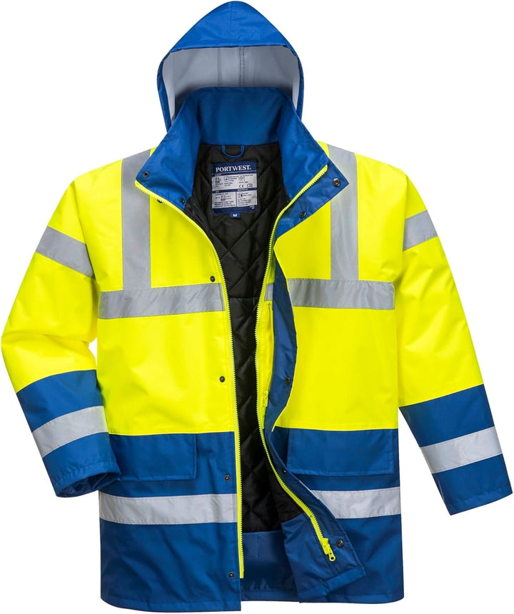 Portwest Warnschutz Kontrast Traffic-Jacke, Grösse: XXXL, Farbe: Gelb/Royal, S466YRBXXXL Gelb/Königs
