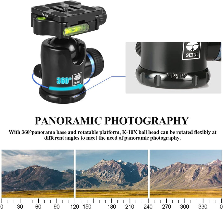 Sirui K-10X Stativkopf (Alu, Wechselplatte TY-50) schwarz, K-10X