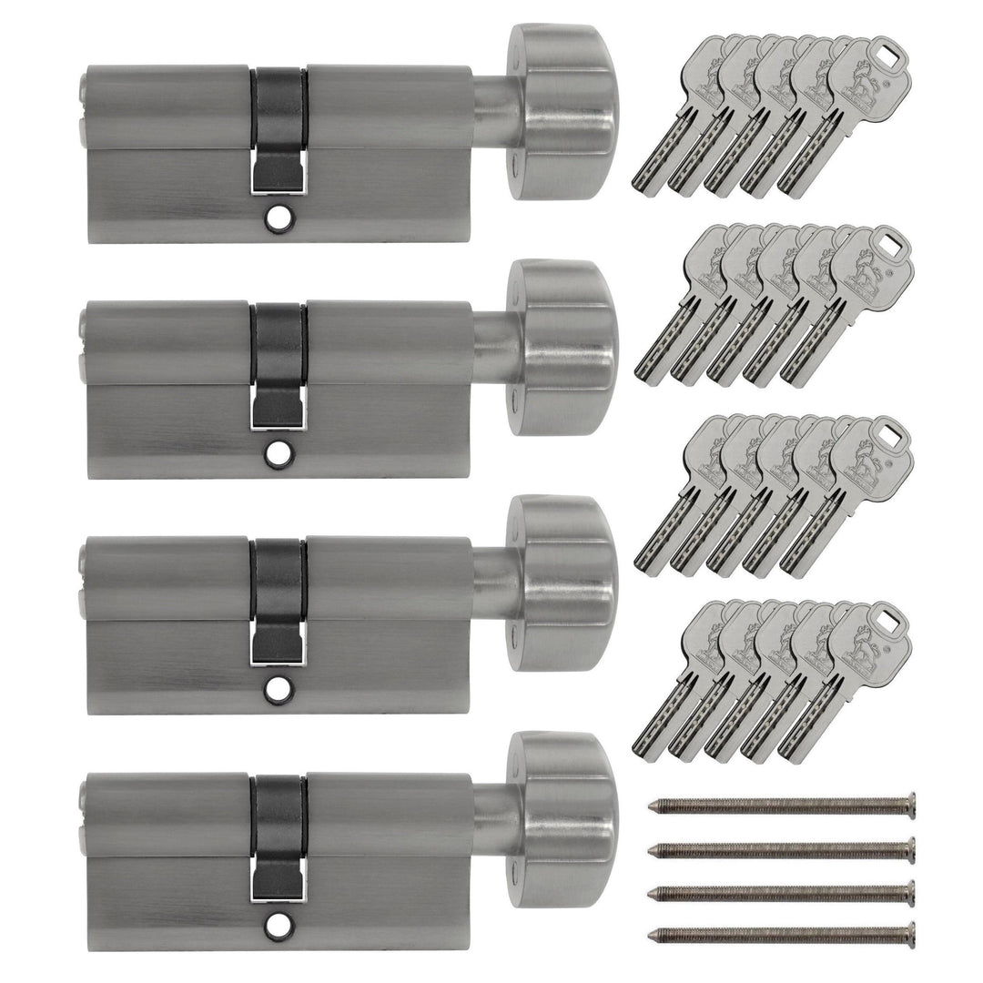 4x Knaufzylinder 80 mm 40/40 KD gleichschliessend (mit Not- und Gefahrenfunktion) inkl. 20 Schlüssel