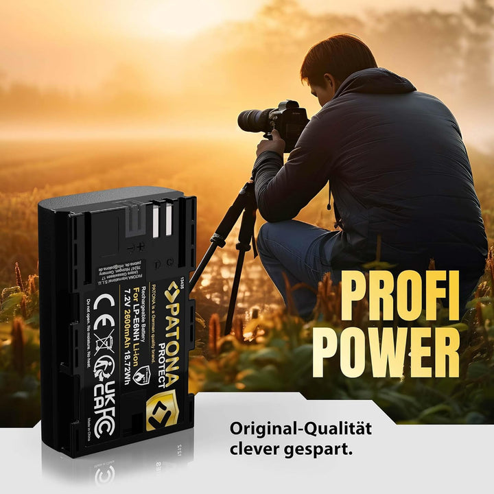 PATONA 2X Protect LP-E6NH Akku 2600mAh mit NTC-Sensor und V1 Gehäuse kompatibel mit Canon LPE6NH LP-