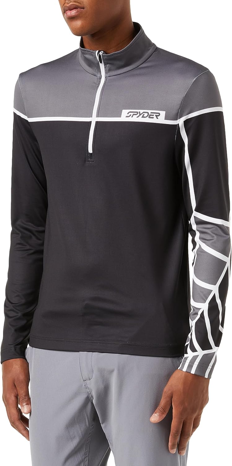 Spyder Herren Capitol Zip T-Neck T-Shirt, Schwarz
