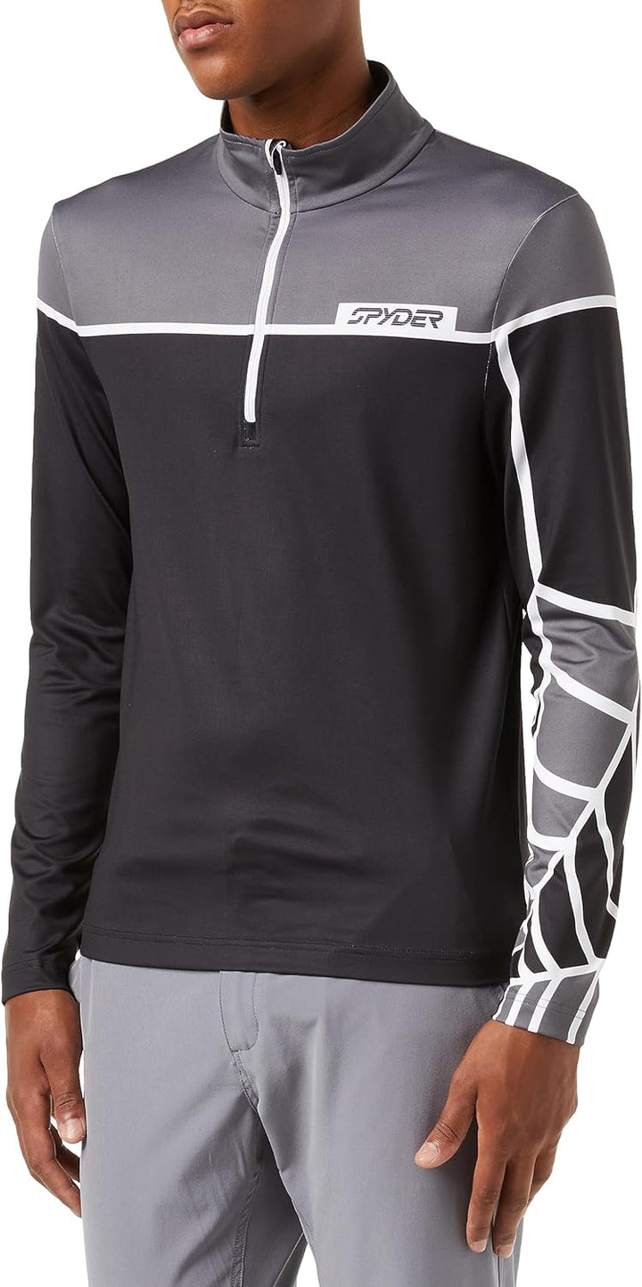 Spyder Herren Capitol Zip T-Neck T-Shirt, Schwarz