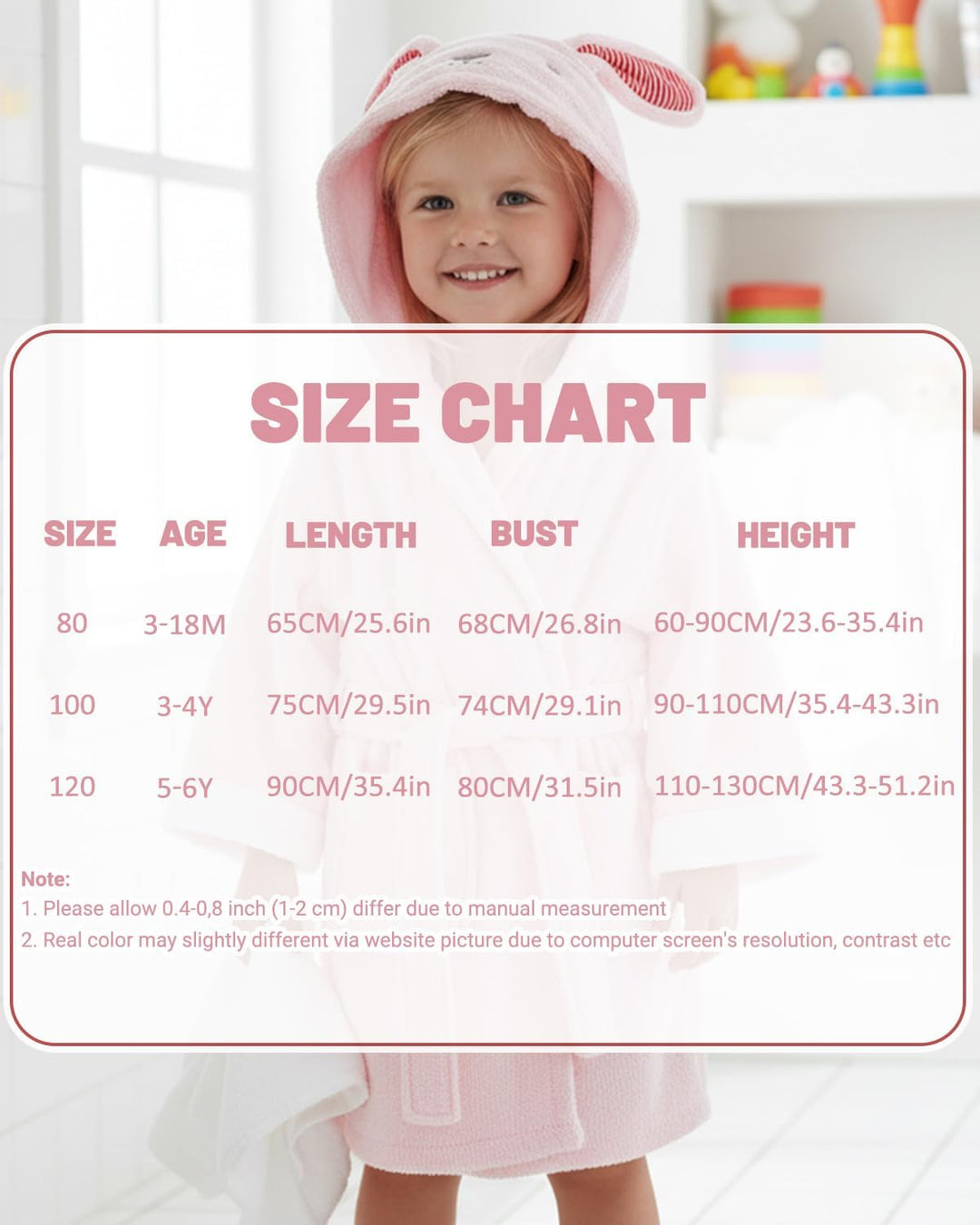 FishingDino Bademantel Kinder Jungen Mädchen Gr 74-116, Weiche Baumwolle Kinderbademantel Frottee, S