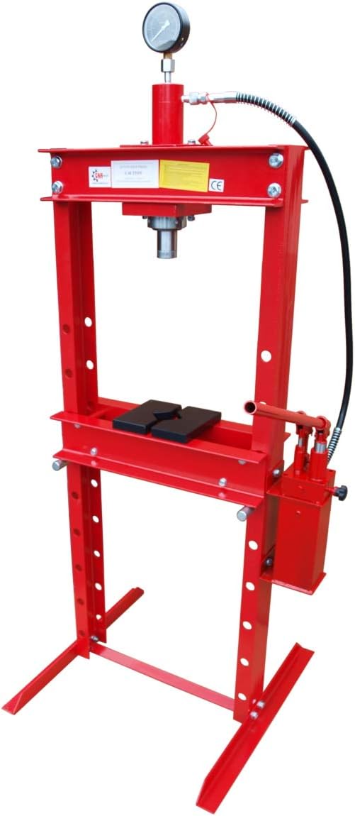 Carmax Werkstattpresse 20T mit 2Pumpen + Druckstück Treibsatz 18-150mm + Druckdornsatz 8tlg.
