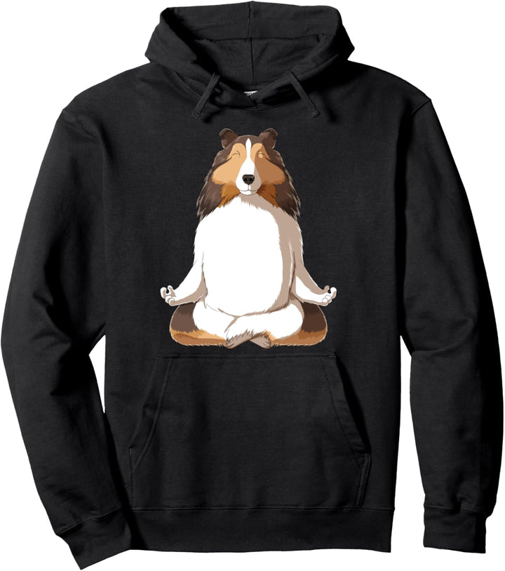 Meditation Shetland Sheepdog Hund Sheltie Pullover Hoodie