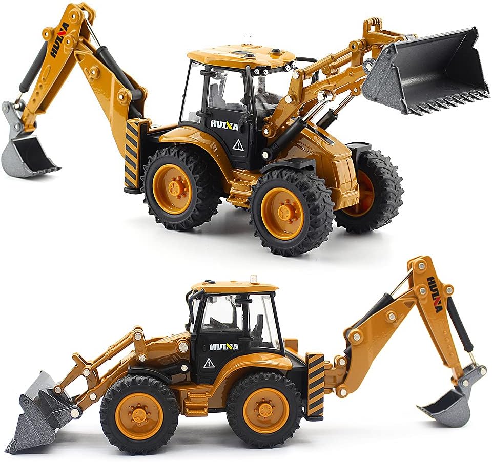 fisca Die-cast Bagger Baggerlader Frontlader LKW 1/50 Metalltechnik Fahrzeug BAU Traktor Modell Samm