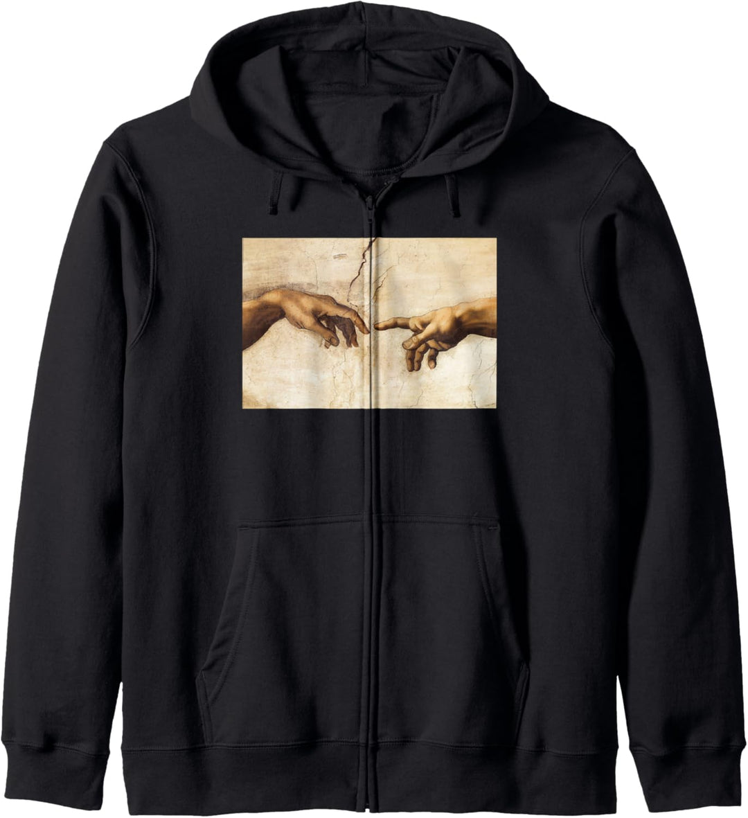 Klassisches Gemälde Die Schöpfung von Adam von Michelangelo Kapuzenjacke