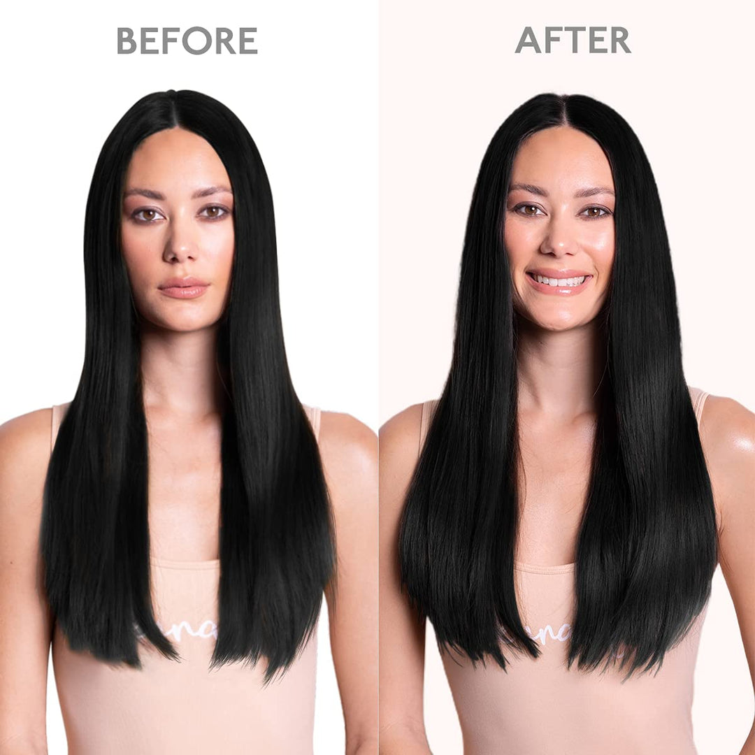 WENNALIFE Clip In Extensions Echthaar, 150g 35cm 9pcs Tief Schwarz Clip In Extensions Hair Extension