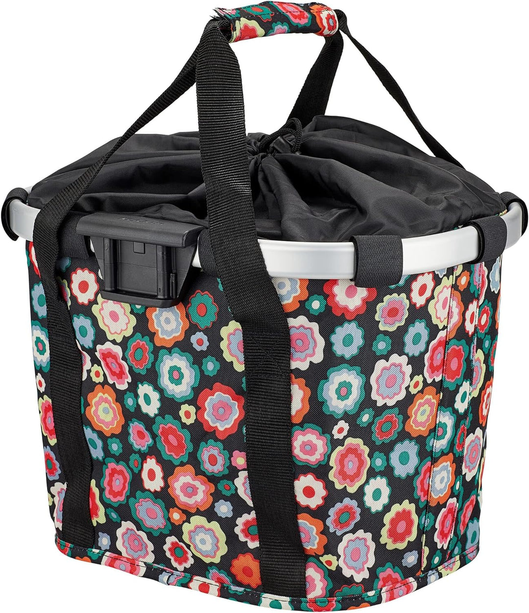 KLICKfix Unisex – Erwachsene Happy Flowers Fahrradkorb, Bunt, 15 Liter Colourful 15 litres, Colourfu