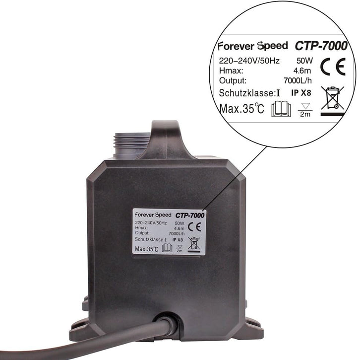Forever Speed Super ECO Teichpumpe Filterpumpe Energiespar Wasserpumpe Koiteich Bachlaufpumpe (3000-